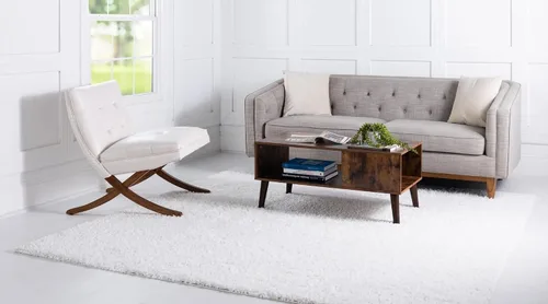 Vista 110 de Unique Loom Colección Davos Shag - Alfombra Lino