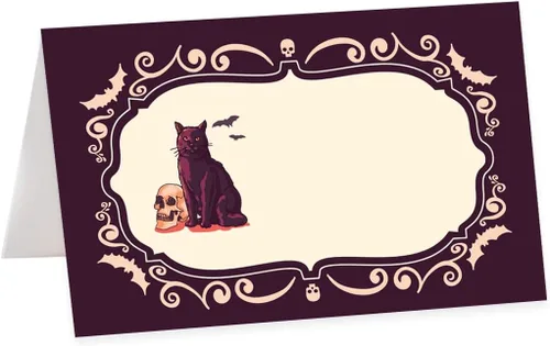 Vista 47 de Andaz Press Tarjetas de lugar con nombre de Halloween para colocar la mesa, etiquetas de alimentos en blanco para tarjetas de bufé de fiesta