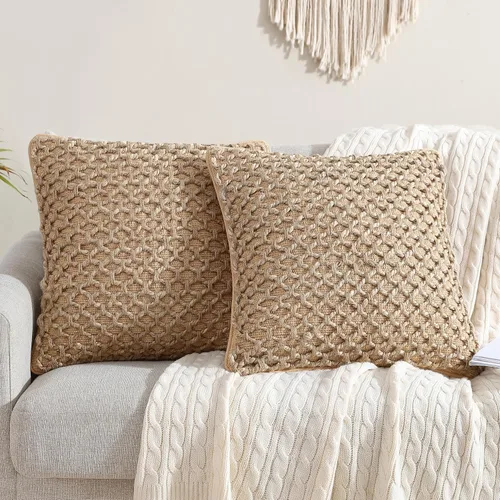 Vista 32 de Boho Living Jada - Funda decorativa para almohada, incluye acento, diseño tejido premium, decoración para sala de estar, (2) funda de almohada de 20