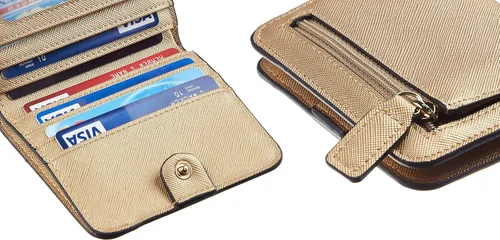 Vista 7 de Toughergun - Cartera de cuero genuino de lujo para mujer con cierre Rfid y ventana de identificación