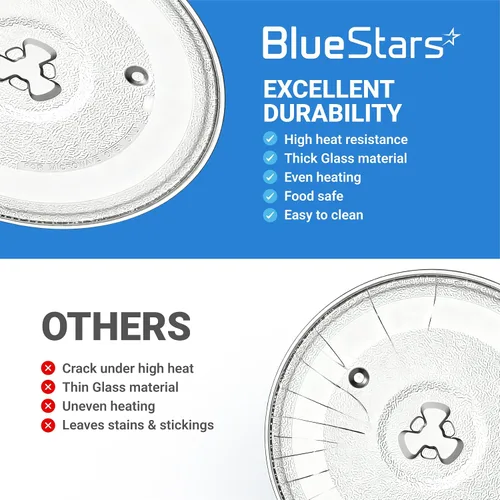 Vista 9 de Placa de vidrio para microondas BlueStars de 10.6"/27cm [Actualizado 2025] - Reemplaza WB48X21336 BT-3112 - Compatible con microondas Panasonic
