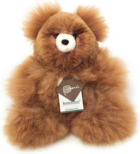 Vista 10 de Oso de Peluche de Alpaca Bebé Suave y Tierno - 9 pulgadas. Animal de Peluche de Alpaca Premium Hecho a Mano con Piel Auténtica de Alpaca. Lindo Oso