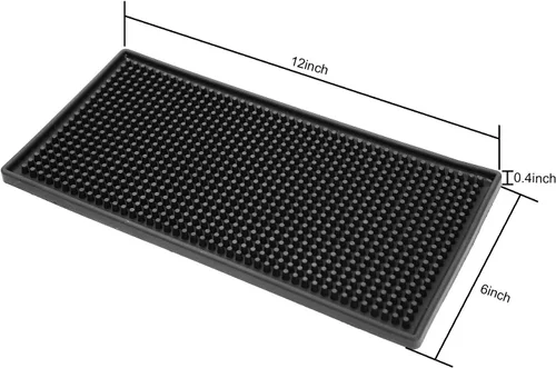 Vista 2 de KINJOEK Tapete de barra de 6 x 12 pulgadas, tapete de goma antideslizante para secado de derrames, para encimera, cóctel, barman café, bebidas