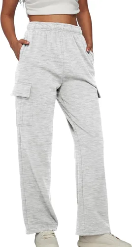 Vista 2 de Cargo Sweatpants for Women Casual Fleece Lined Joggers High Waisted Sweat Pants with Pockets