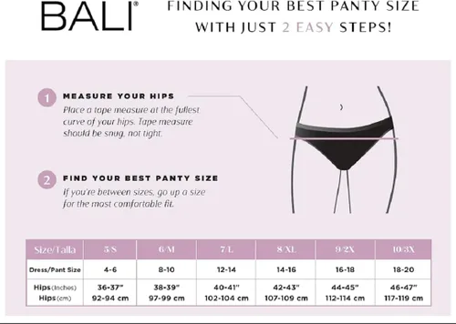 Vista 5 de Bali Double Support, Women's Cool Comfort Underwear, Full Coverage Brief Panty