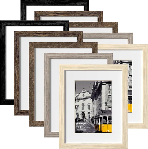 Vista 11 de eletecpro Juego de 5 marcos de fotos de 8 x 10 pulgadas, collage de fotos, decoración de pared, fotos de 5 x 7 con paspartú o de 8 x 10 pulgadas sin