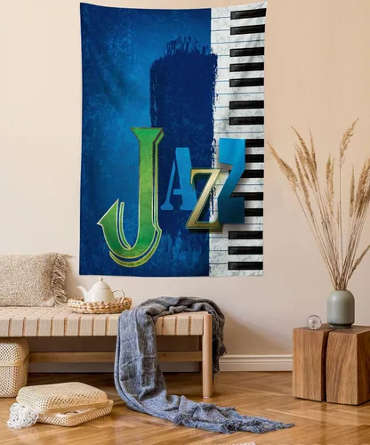 Vista 107 de Ambesonne Tapiz de arte afro, hombre negro fuerte con una corona de trazos impresión de pintura moderna, decoración de tela para colgar en la pared