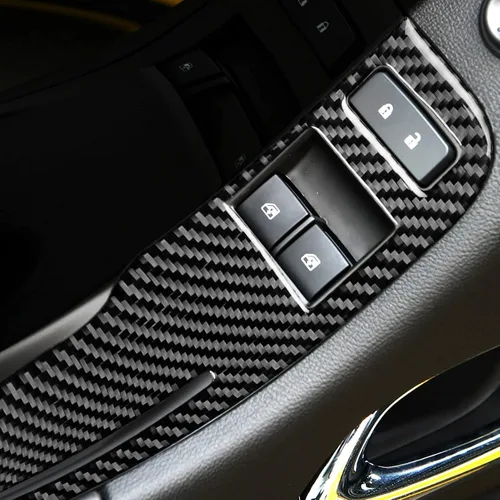 Vista 2 de Adhesivo de fibra de carbono suave de fibra de carbono para puerta interior de automóvil, botón de elevación, cubierta del interruptor, accesorios