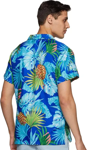 Vista 2 de Stylore Funky - Camisa hawaiana de ajuste relajado con piña, hibisco, varios