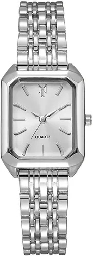Vista 7 de BESTKANG Relojes para mujer, relojes de pulsera de acero con correa de acero, reloj de pulsera de cuarzo cuadrado simple de moda casual