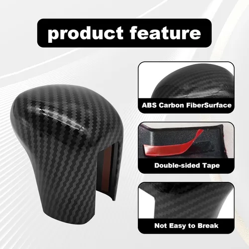 Vista 6 de Funda de Decoración de Cambio Negra para Transmisión Automática, Accesorios de Adorno para Palanca de Cambio Compatible con Honda Civic de 10ª