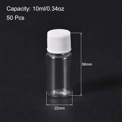 Vista 2 de uxcell Botella de reactivo químico de laboratorio de plástico, 0.3 fl oz/0.34 oz de boca ancha de sellado de muestra de líquido contenedor