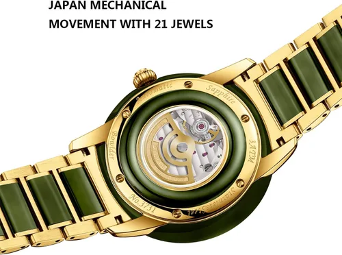 Vista 2 de Diella Reloj mecánico automático para mujer, reloj de lujo impermeable con espejo de cristal de zafiro (modelo AD6001L)
