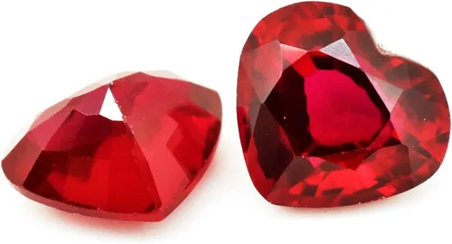 Vista 6 de Ramagems Madagascar - Piedra preciosa suelta de rubí rojo natural para hacer joyas, corte de corazón, de 6 a 7 quilates cada uno, 2 pares