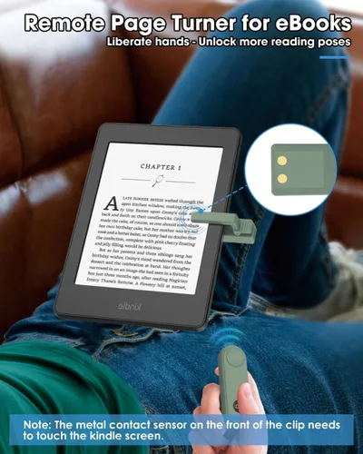 Vista 4 de Girador de páginas remoto para accesorios de lectura Kindle, Clicke para iPad, iPhone, Android, tabletas, libros electrónicos, lentes de lectura