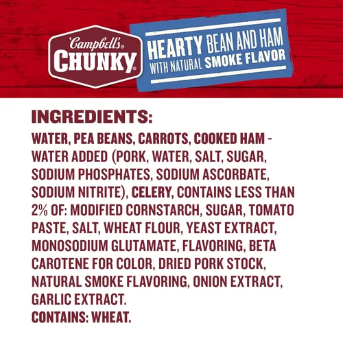 Vista 3 de Sopa Campbell’s Chunky, sopa de frijoles con jamón, lata de 19 Oz