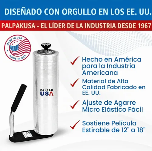 Vista 6 de ¡Hecho en EE. UU! Dispensador de película elástica de resistencia industrial - Palpak100 Envolvedor de palés liviano – Perilla de ajuste