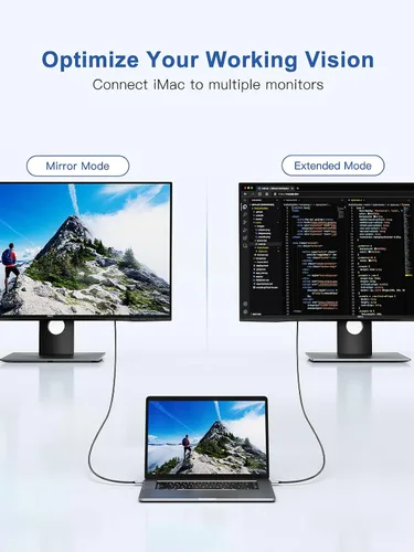 Vista 4 de dockteck Cable USB C a HDMI 4K 60Hz para iPhone 15, cable trenzado Thunderbolt 3/4 a HDMI de 6 pies, cable trenzado HDMI de alta velocidad HDR USB C
