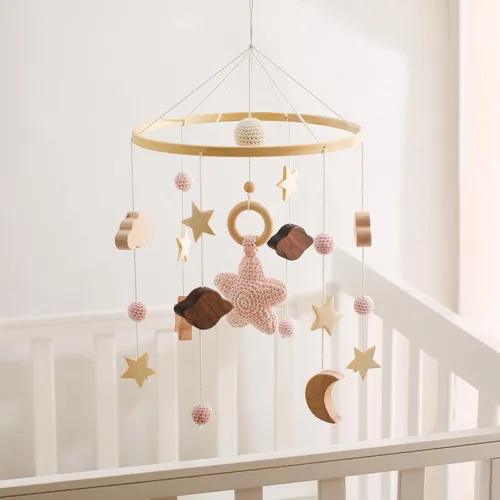 Vista 15 de let's make Brazo móvil para cuna de bebé, soporte de madera para cuna de bebé, altura ajustable para colgar cuna de bebé, accesorio para decoración