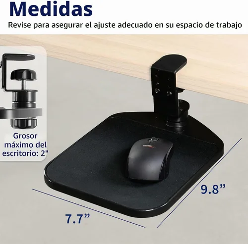 Vista 3 de VIVO Plataforma negra del soporte de la almohadilla del ratón