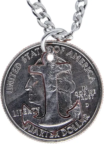 Vista 2 de Marycrafts - Collar de ancla con diseño de monedas de mano