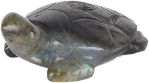 Vista 3 de GEMHUB Tortuga arco iris de labradorita aproximadamente 397.00 Ct talla suerte suerte curación estatua DE-261