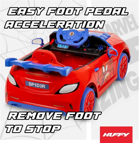 Vista 5 de Huffy Marvel Spider-Man - Auto de 12 V con control remoto para padres