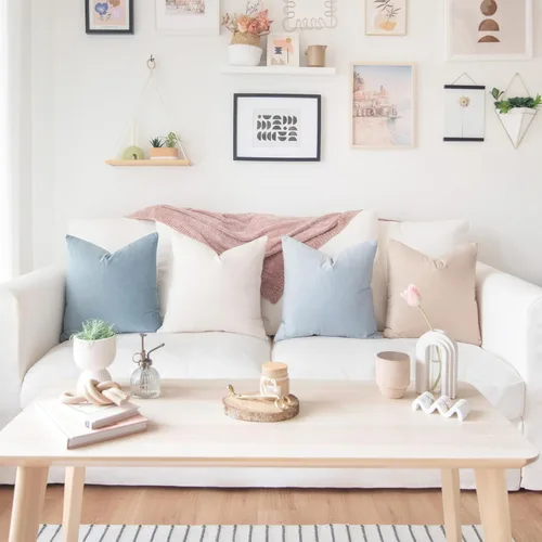 Vista 2 de MONDAY MOOSE - Juego de 4 fundas de cojín decorativas de terciopelo suave, diseños modernos, mezcla y combina para la decoración del hogar, rellenos