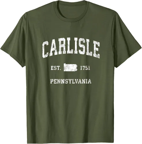 Vista 6 de Carlisle Pennsylvania PA - Camiseta deportiva vintage con diseño deportivo, Negro, S
