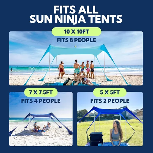 Vista 6 de SUN NINJA Postes de repuesto para tienda de playa, 2 postes incluidos