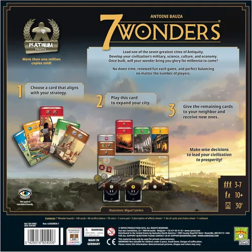 Vista 3 de Asmodee Juego de mesa 7 Wonders (nueva edición) - Lleva tu civilización a la prosperidad, juego de estrategia para niños y adultos, a partir de 10