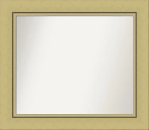 Vista 90 de Amanti Art Landon Gold Espejo de baño, espejo de pared o espejo de tocador de baño sobre el fregadero (26.25 x 26.25 pulgadas) Espejo no biselado
