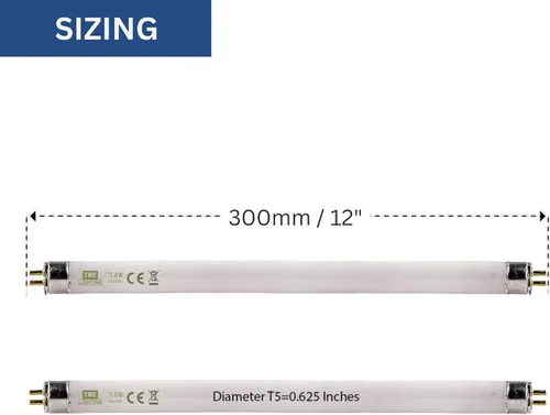 Vista 6 de TBE LIGHTING Tubos 3500K blancos suaves de 8 W / 12 pulgadas - Lámparas de tubo fluorescente F8T5/D de 11.339 in/12 pulgadas - Bombillas CFL