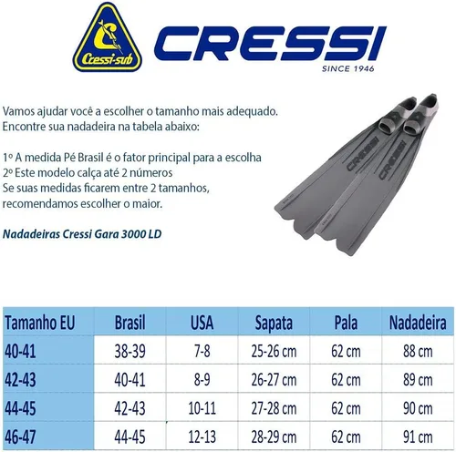Vista 4 de Cressi Gara 3000 Ld Aletas de buceo de larga distancia para hombre