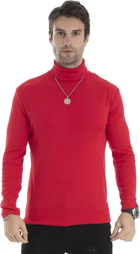 Vista 76 de Camiseta de manga larga para hombre, ajustada, ligera, con cuello de tortuga