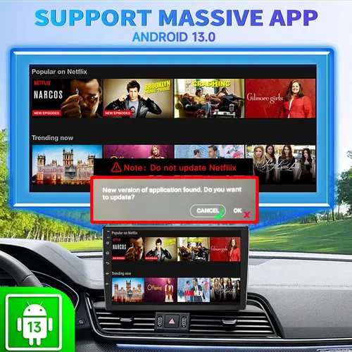 Vista 4 de Binize Caja de video inalámbrica CarPlay Android Auto 4G celular, 4GB+64GB, 8Core, Android 13 Soporte de navegación incorporado Tarjeta SIM y TF