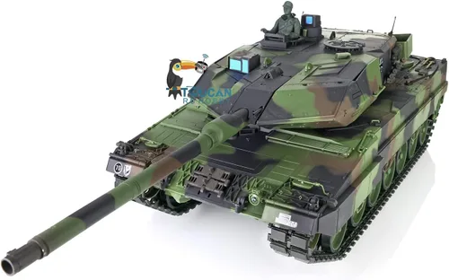 Vista 3 de Heng Long Toucan RC Hobby 2.4Ghz 1/16 Escala Plástico Leopard2 A6 RC Tanque