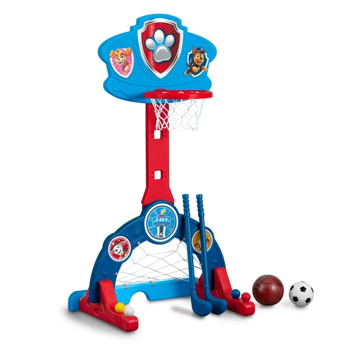 Vista 13 de Delta Children Marvel Spider Man Centro Deportivo 4 en 1 – Aro de Baloncesto Ajustable Easy Score, Red de Fútbol/Hockey y Juego de Golf, Rojo/Azul