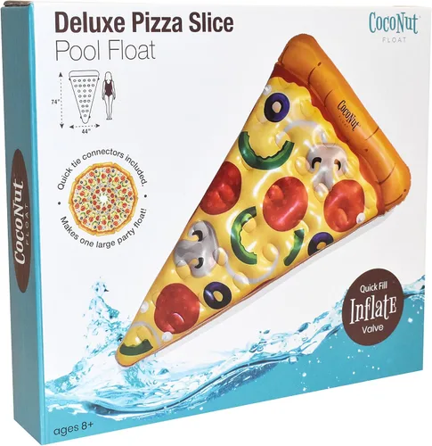 Vista 5 de Coconut Outdoor Deluxe Pizza Slice - Flotador de piscina – Balsa inflable – Flotador de tumbona duradero de larga duración y juguete de agua