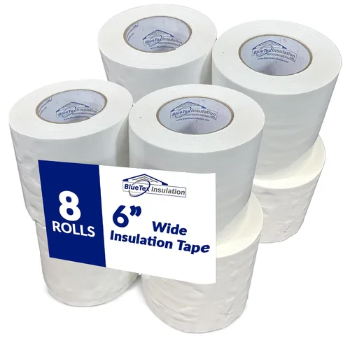 Vista 6 de Cinta de sellado de barrera de vapor blanca de 6 pulgadas de ancho x 180 pies de largo - 1 rollo impermeable e ideal para espacios de acceso