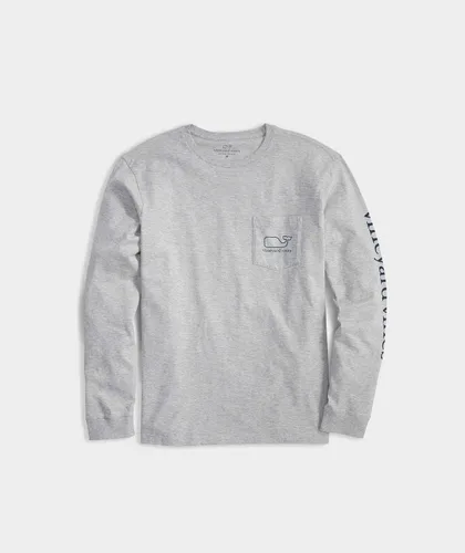 Vista 2 de vineyard vines Mens Long Sleeve Modern Whale Pocket T-Shirt
