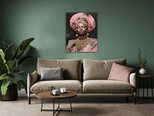 Vista 263 de Arte de pared afroamericano, decoración de rey y reina bailarín negro para sala de estar, arte de pareja de amor negro para dormitorio, lienzo