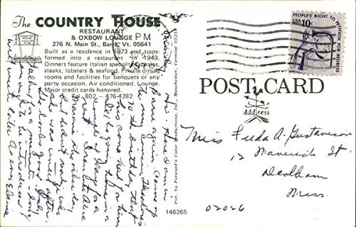 Vista 2 de Country House Restaurant & Oxbow Lounge Barre, Vermont VT Original Vintage Postcard