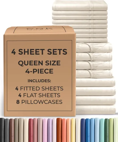 Vista 337 de Pack of 2, Twin Size 3 Piece Sheet Set - Breathable & Cooling - White