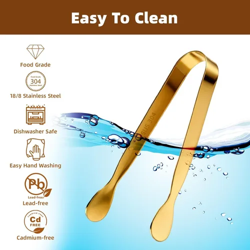 Vista 4 de Pleafind 16 PCS Mini Pinzas para Servir - 4.3 pulgadas, Mini Pinzas de Acero Inoxidable 18/8 de Grado Alimenticio, Accesorios de Charcutería