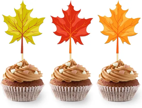 Vista 14 de 24 adornos de otoño para cupcakes para decoración del día de Acción de Gracias, lazo con purpurina para pasteles Thankful Blessed Grateful para Bow-a