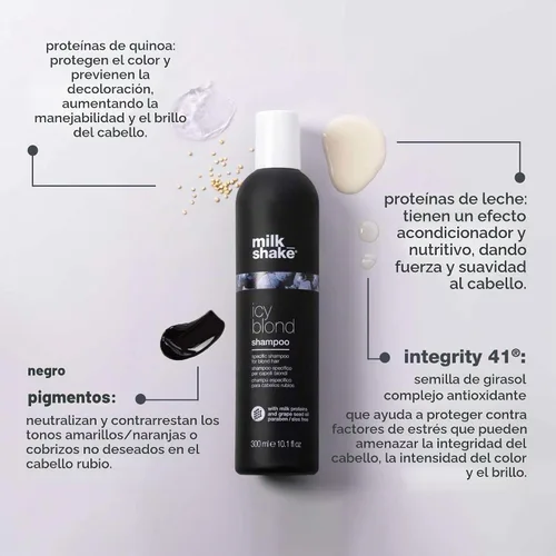 Vista 3 de milk_shake Icy Blond Shampoo Mutes Yellow Tones in Blond Hair