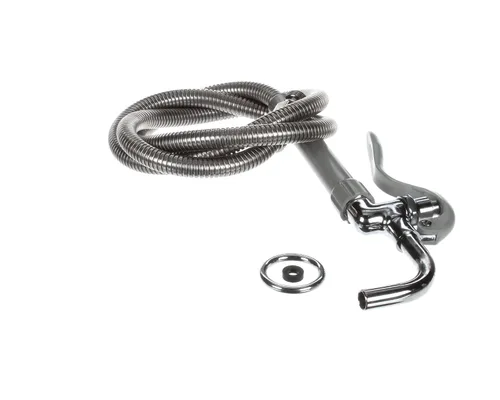 Vista 4 de T&S Brass B-0102 Llenadora de olla y vidrio, boquilla curvada de extremo liso, manguera flexible de acero inoxidable de 68 pulgadas