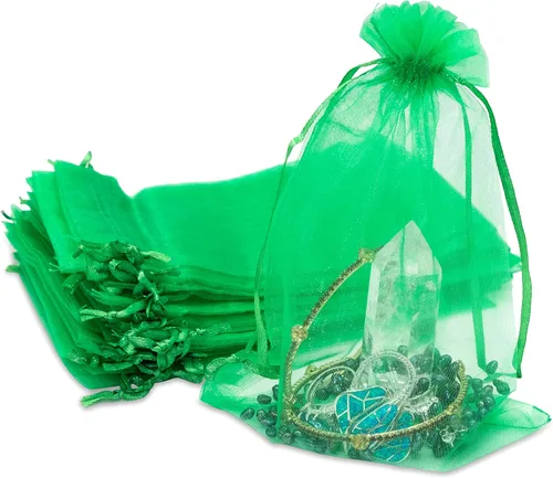 Vista 9 de TheDisplayGuys - Paquete de 48 bolsas de regalo de organza transparente negra de 2 x 2-3/4 pulgadas con cordón, bolsas de regalo para joyas, bolsas