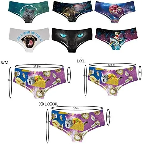Vista 6 de Ropa interior divertida para mujer bragas de gato y ropa interior para mujer